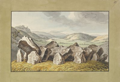 En förhistorisk stencirkel på en kulle, ett vidsträckt landskap bortom, mitten av 1700-talet - början av 1800-talet. av Johann Heinrich Wilhelm Tischbein