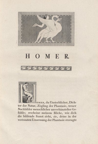 Homer ritad av forntida av Johann Heinrich Wilhelm Tischbein for authors Homer and Christian Gottlob Heyne