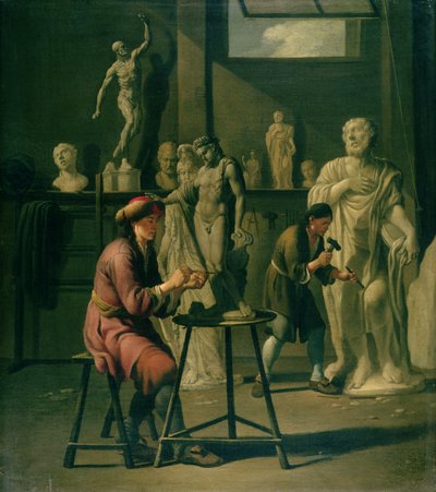 Interiör av en skulptörsstudio av Johann Heiss