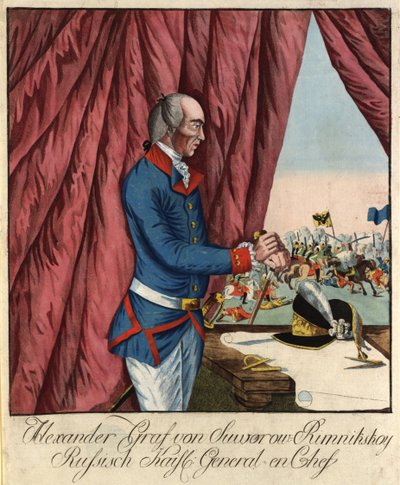 Fältmarskalk Generalissimo Prins Alexander Suvorov 1729-1800, ca. 1790. av Johann Hieronymus Loeschenkohl