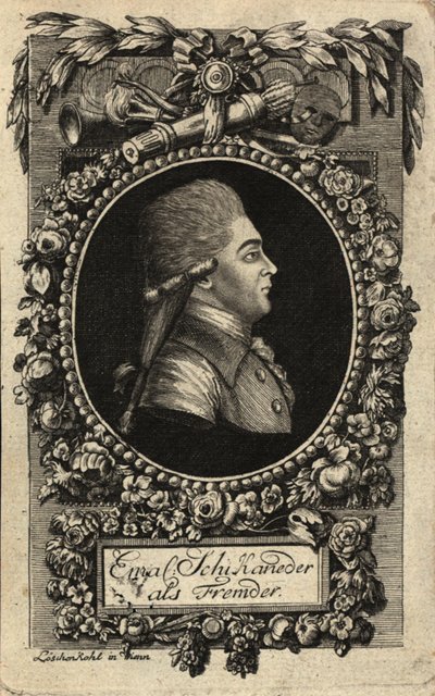 Porträtt av Emanuel Schikaneder 1751-1812, 1788. av Johann Hieronymus Loeschenkohl