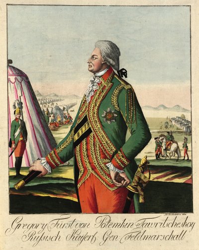 Prins Grigory Alexandrovich Potyomkin 1739-1791, ca. 1790. av Johann Hieronymus Loeschenkohl