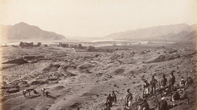 River Gorge ovanför Lalpura med utsikt mot Bassaule, ca 1878 (foto) av Johann Hulsman