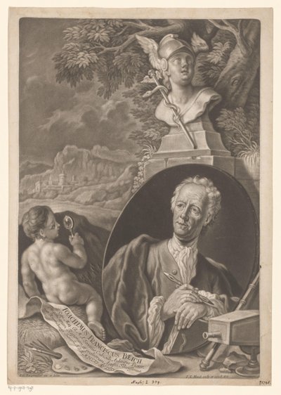 Porträtt av Joachim Franz Beich vid 80 års ålder av Johann Jacob Haid