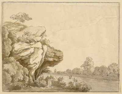 Gentleman och dam i ett landskap av Johann Jakob Dorner der Jüngere