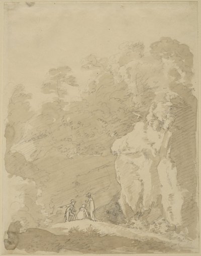 gentleman och två damer av Johann Jakob Dorner der Jüngere