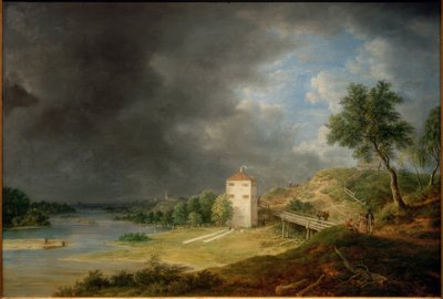 Isar landskap vid Brunnhaus Brunnthal av Johann Jakob Dorner der Jüngere