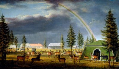 Menageriet i Gatchina Palace Park, 1792. av Johann Jakob Mettenleiter