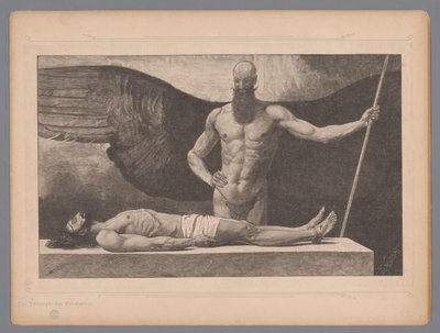 Kristus i sarkofagen med en ängel Der Triumph der Finsternis (titel på objekt) Sju mystiska representationer (serietitel) av Johann Jakob Weber