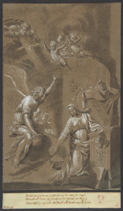 Bebådelsen, sent 1600-tal. av Johann Jakob von Sandrart