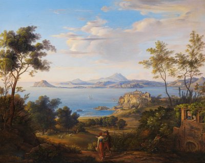 Johann Joachim Faber Pozzuolibukten nära Neapel 1829 av Johann Joachim Faber