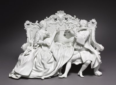 Crinoline Group: Musiker, tillverkare Meissen Porslinsfabrik, Tyskland, ca 1737 av Johann Joachim Kändler