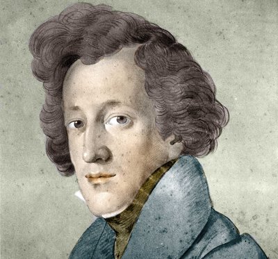 Porträtt av Felix Mendelssohn Bartholdy (1809-1847), tysk kompositör och dirigent. Illustration från teckningen av Johann Joseph Schmeller. av Johann Joseph Schmeller