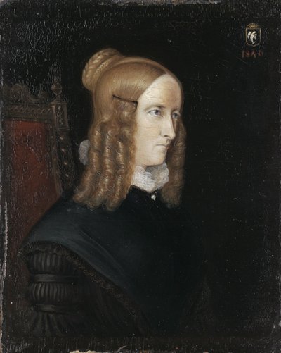 Porträtt av Annette von Droste-Hülshoff 1797-1848, 1840 av Johann Joseph Sprick