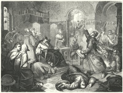 En finsk trollkarl som förutsäger Ivan den förskräckliges nära förestående död (gravyr) av Johann Karl Baehr