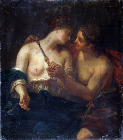 Allegori om fred. (Allegory of Peace). Vänskap mellan två kvinnor. Målning av Johann Karl Loth (1632-1698). Olja på duk. Pushkin Museum of Fine Arts, Moskva av Johann Karl Loth