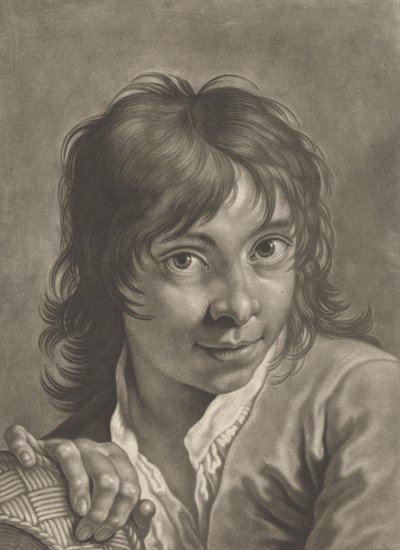 Porträtt av en pojke med en korg av Johann Lorenz Haid
