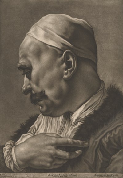 Porträtt av en man som bär en keps av Johann Lorenz Haid