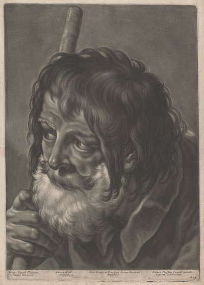 Porträtt av en man med en stav av Johann Lorenz Haid