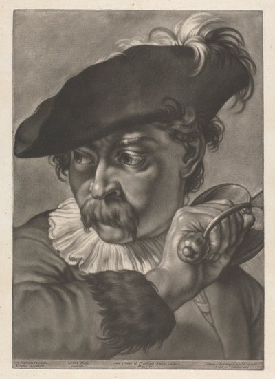 Porträtt av en man med ett svärd av Johann Lorenz Haid