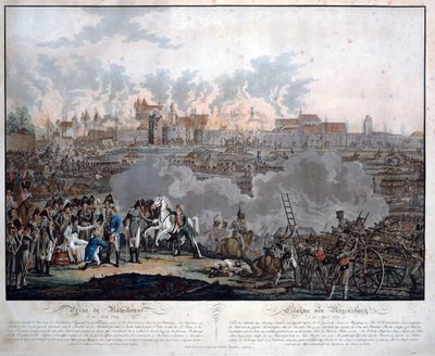 Slaget vid Ratisbon den 23 april 1809 (slaget vid Regensburg) - Rugendas, Johann Lorenz, den yngre (1775-1826) - 1809 - Akvatint - 54,6x65,4 - Privat samling av Johann Lorenz Rugendas