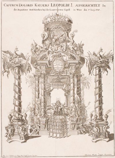 Sorgeställning för kejsar Leopold I i Augustinerkyrkan i Wien, 1705 av Johann Lucas von Hildebrandt