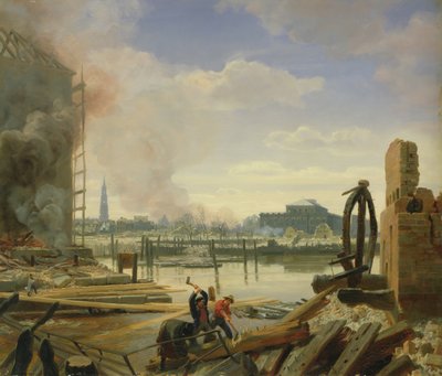Hamburg efter branden 1842, 1842 av Johann Martin Gensler