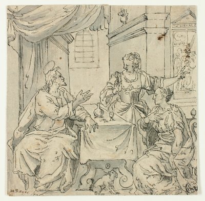 Kristus vid Marias och Martas bord av Johann Mathias Kager