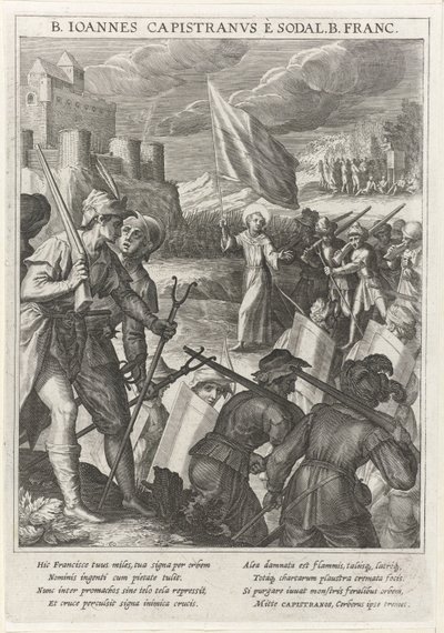 Sankt Johannes av Capistrano leder de kristna styrkorna under belägringen av Belgrad 1615 av Johann Matthias Kager