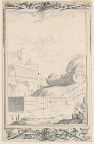 Studie för Noaks ark, tavla 40, Physica Sacra av Johann Melchior Füssli