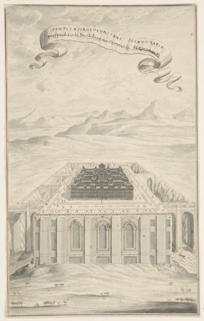 Studie för Templet i Jerusalem, skylt 424, Physica Sacra av Johann Melchior Füssli