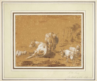 Landskap med kor och getter av Johann Melchior Roos