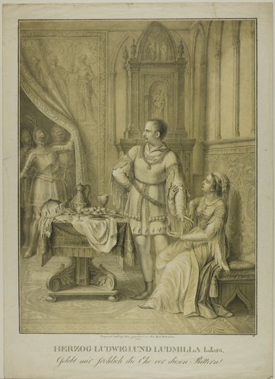 Hertig Ludwig I och Ludmilla av Johann Michael Mettenleiter