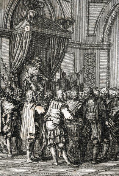 Representation av William I (eller William II, greve av Holland) (1227-1256) 1255 (greve Willem II av Holland beviljar privilegier) Gravyr av Johann Michael Mettenleiter (1765-1853) 1800 privat samling av Johann Michael Mettenleiter