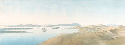 Panoramautsikt över öarna i Delos, tidigt 1800- och slutet av 1800-talet. av Johann Michael Wittmer