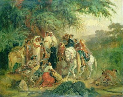 Folkscen i Pico de Orizaba, Mexiko av Johann Moritz Rugendas