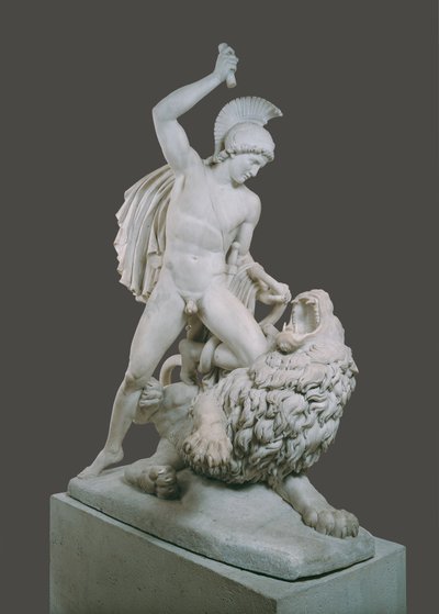 キメイラスウェディッシュと戦うベレロフォン av Johann Nepomuk Schaller