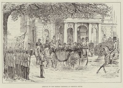 Den tyska kejsarens ankomst till Osborne House av Johann Nepomuk Schonberg