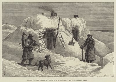 Sök efter Jeannette, House of a Russian Exil i Werkholansk, Sibirien av Johann Nepomuk Schonberg