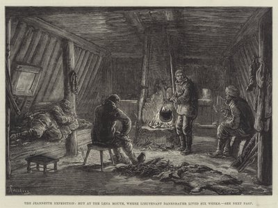 Jeannetteexpeditionen, hydda vid Lena-munnen, där löjtnant Danenhauer bodde sex veckor av Johann Nepomuk Schonberg