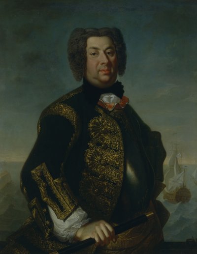 Porträtt av kontraamiral Vasilij Afanasievich Dmitriev-Mamonov, 1735 av Johann Paul Luedden