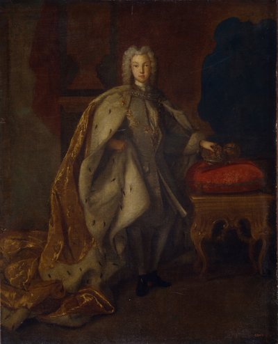Porträtt av tsaren Peter II av Ryssland 1715-1730, 1728 av Johann Paul Luedden