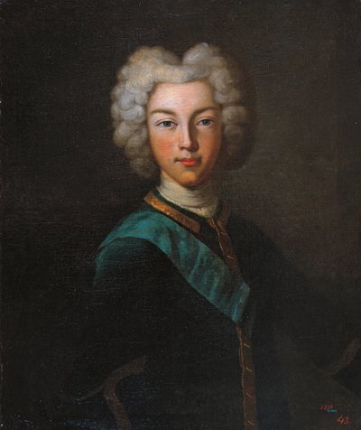 Porträtt av tsaren Peter II av Ryssland 1715-1730, slutet av 1720-talet av Johann Paul Luedden