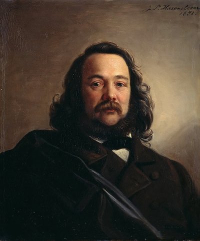 Porträtt av Ferdinand Freiligrath 1810-1876, 1851. av Johann Peter Hasenclever