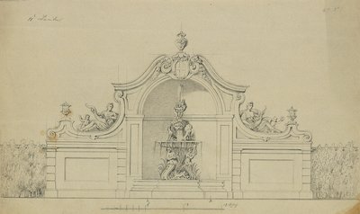 Fontän i persikoträdgården i Upper Belvedere av Johann Peter Krafft