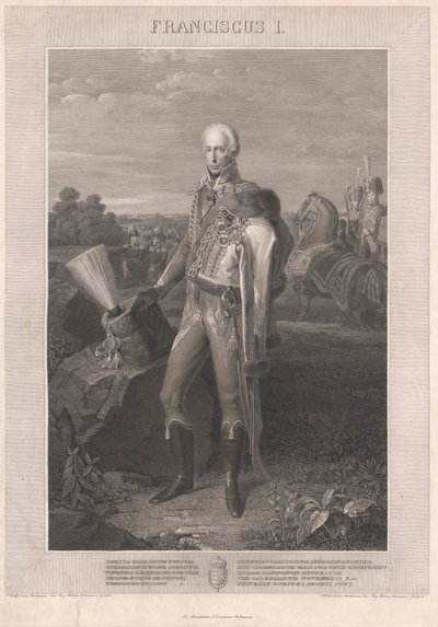 Tysk-romerske kejsaren Franciskus II (gravyr) av Johann Peter Krafft