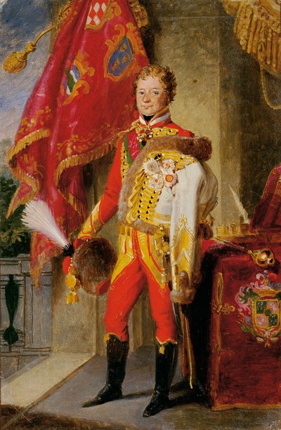 Ignaz greve Gyulay von Naros-Nemeth och Nadaska i ungersk uniform av Johann Peter Krafft
