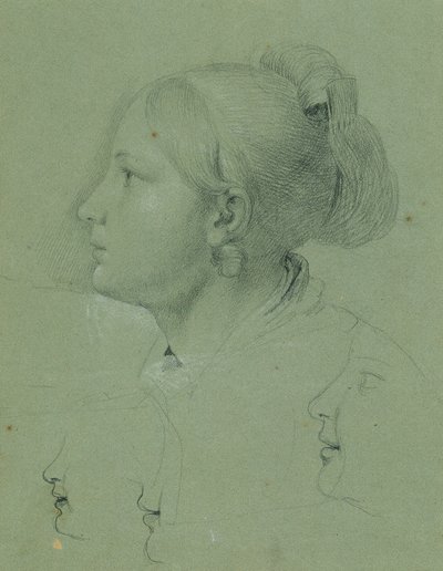 Head of a Girl (Studie om "Landwehr-mannens hemkomst", 1817) av Johann Peter Krafft