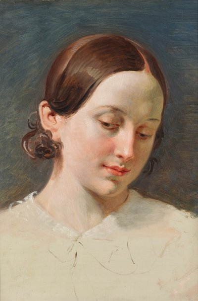 Chef för en flicka med brunt hår (studie för "Rüdiger und Angelica") av Johann Peter Krafft
