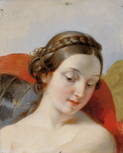 Head of a Young Girl (studie för "Rüdiger and Angelica") av Johann Peter Krafft